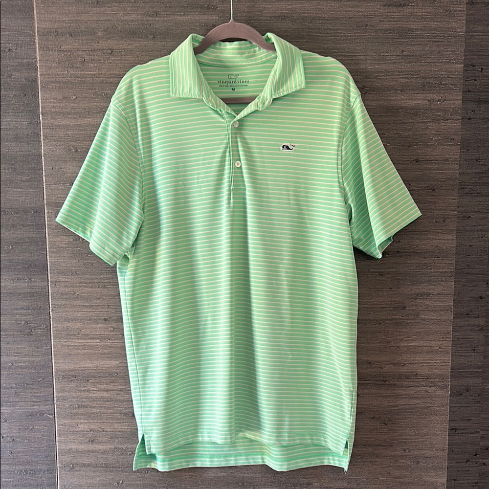Vineyard Vines Men's Green Striped Polo Shirt